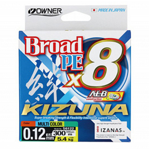 Шнур Owner Kizuna Broad PEx8 300m 0.21mm multicolor