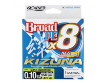 Шнур Owner Kizuna Broad PEx8 135m #0.8 0.12mm chartreuse